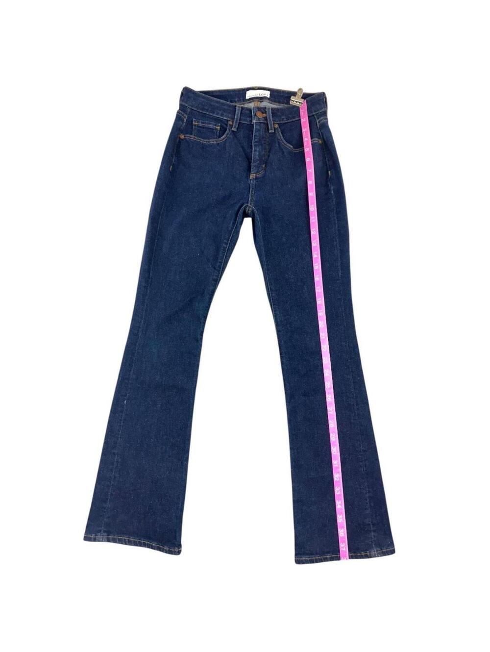 LOFT Dark Wash Flare Jeans Navy Blue Classic Five Pocket - Picture 7 of 8